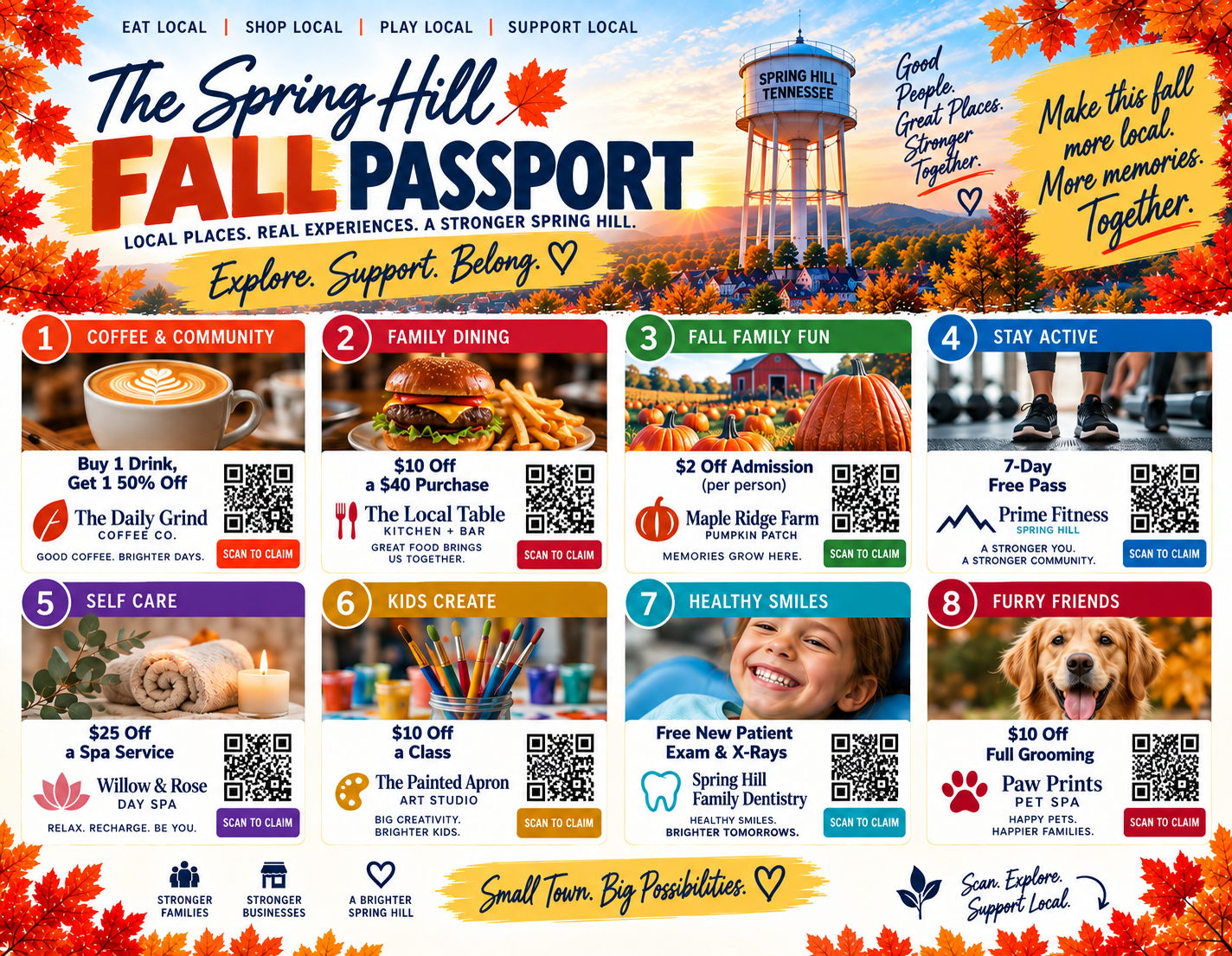 Sample front of the Spring Hill Fall Passport